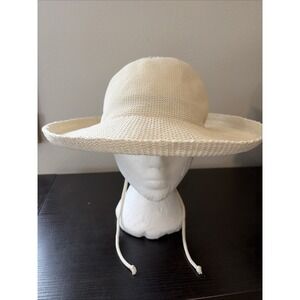 Wallaroo Hat Company Victoria Sun Hat Womens One Size White Sun Protection Beach